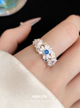」韩系戒烂漫食指清新春夏戒指花朵春花「雏菊小众小时尚甜美立体