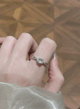 戒指女轻奢闪钻设计白月光精致