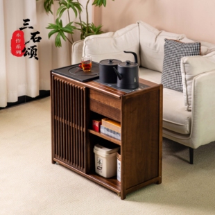 新中式茶水柜移动小茶桌茶边柜家用客厅茶几办公室烧水壶一体茶车