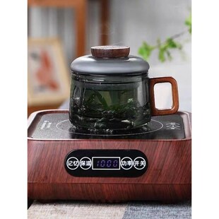 H02杯子十里家用茶咖杯三件小容量茶杯高硼硅玻璃墩墩杯茶水分离