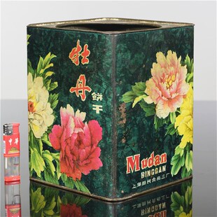 上海怀旧老盒子饼干盒小箱子旧饼干桶铁皮箱7080年代老物件铁皮盒