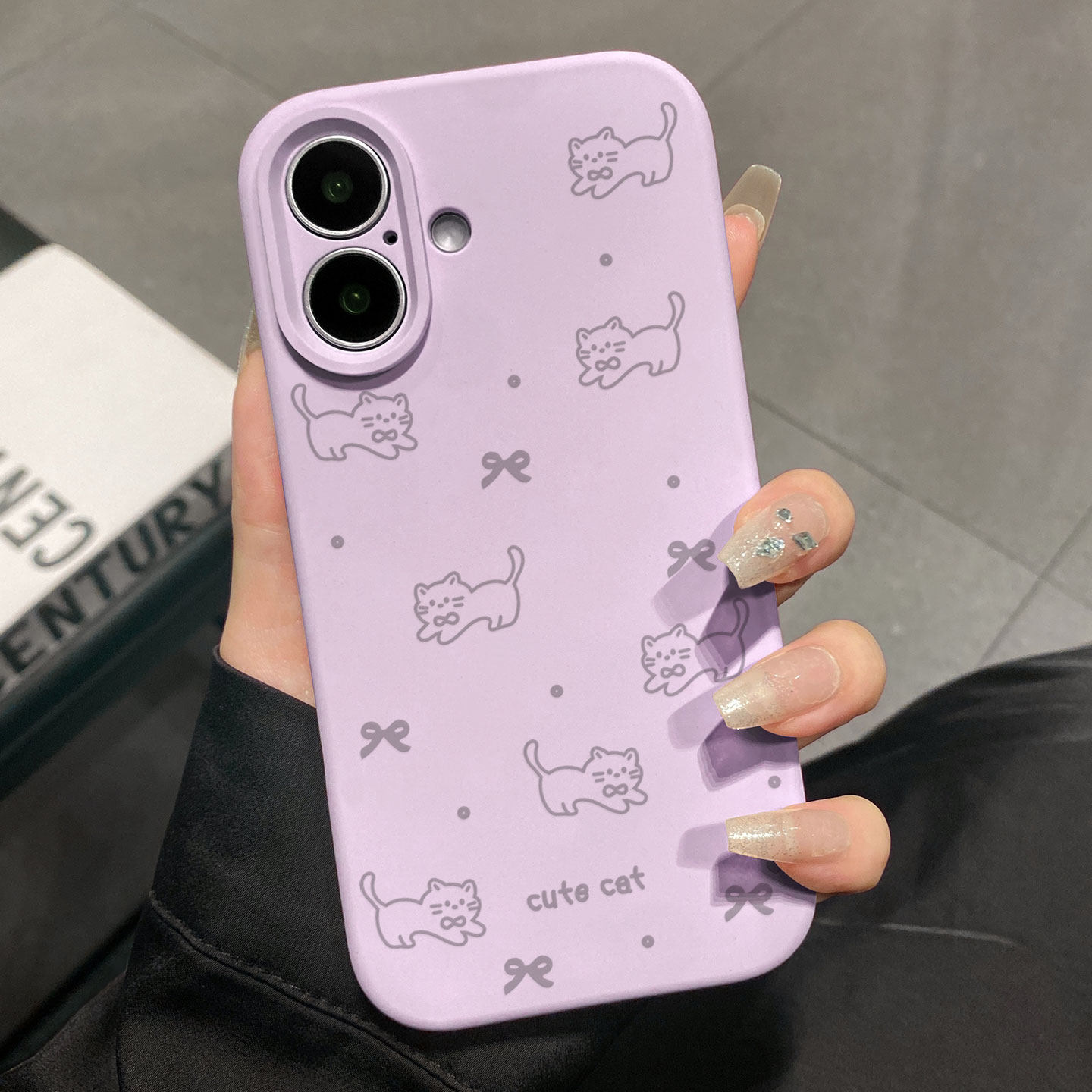 波点蝴蝶结猫咪适用于苹果17promax手机壳液态硅胶iPhone16pro保护套情侣15新款创意14超好看独特13全包12超