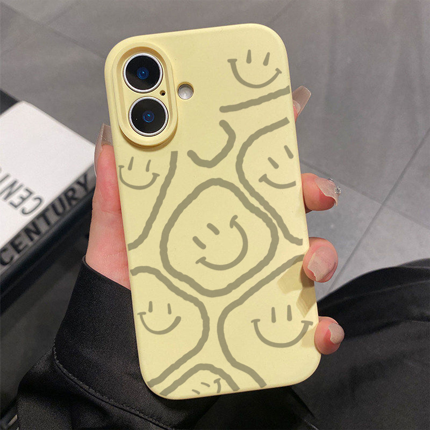 满屏方块笑脸适用于苹果17promax手机壳液态硅胶iPhone16pro保护套情侣15新款创意14超好看独特13全包12超火