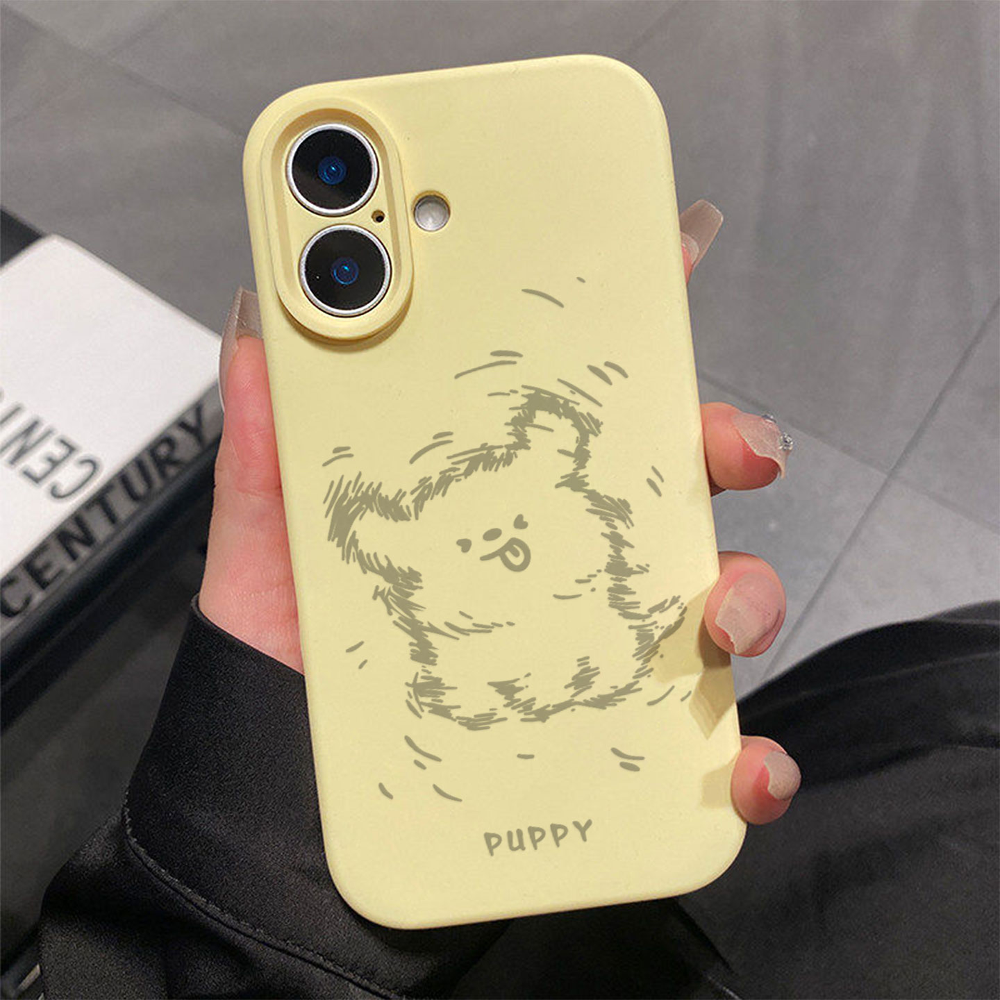 吐舌头小狗适用于苹果17promax手机壳液态硅胶iPhone16pro保护套情侣15新款创意14超好看独特13全包12超火软