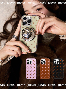 JUEVES星期四巴黎假日波点调色盘秋冬色系磁吸iphone16pm手机壳华为p70pro苹果15pro软壳适用mate70pro全包
