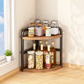 厨房用品调c料置物架台面角落多层调味料收纳架子三角落地靠墙转