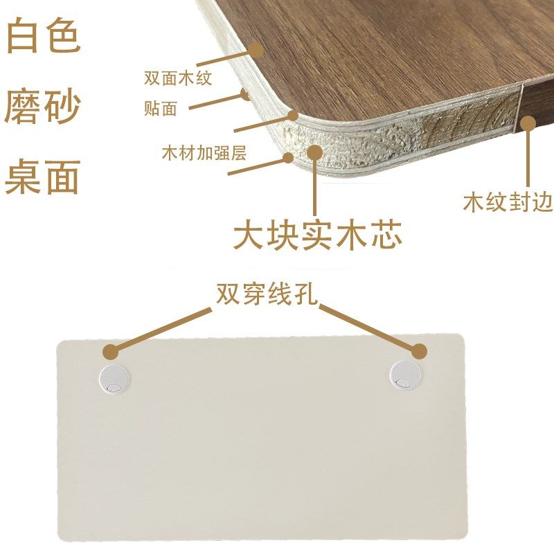 电脑桌面 E0环保颗粒r板碳纤维纹路 实木芯板木色纹白色麻面