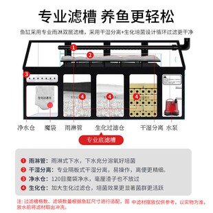 汉霸超白玻璃h鱼缸客厅大型落地家用玄关生态缸屏风金鱼缸龙鱼缸