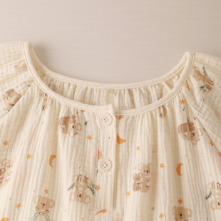 奶萌树袋熊可爱卡通印花空调C房睡衣夏季女款短袖长裤家居服