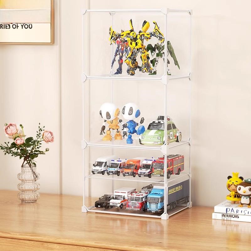 汽车手办车模展示柜桌面盒子透A明儿童积木小玩具车展示架子收纳