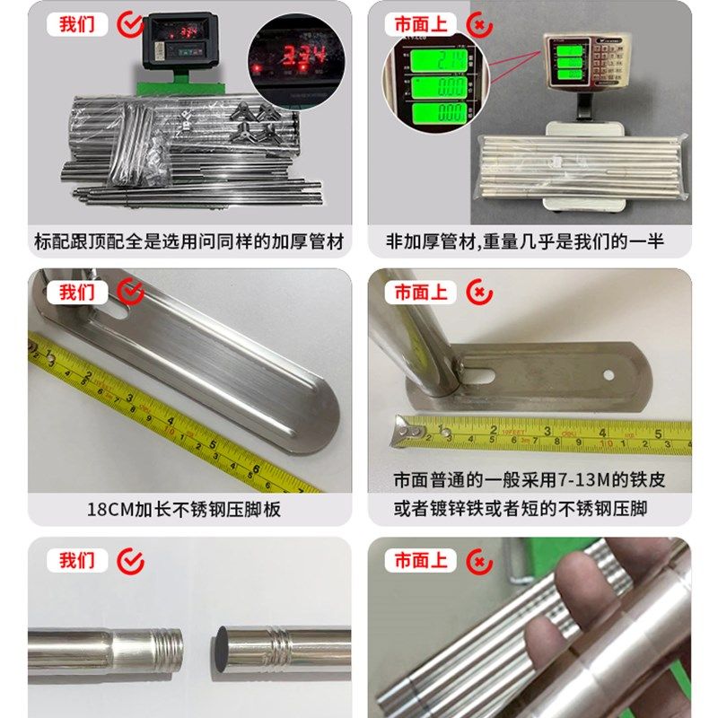 蚊帐支架杆加粗加厚家用不s锈钢落地1.5m1.8米床带架子老式免安装