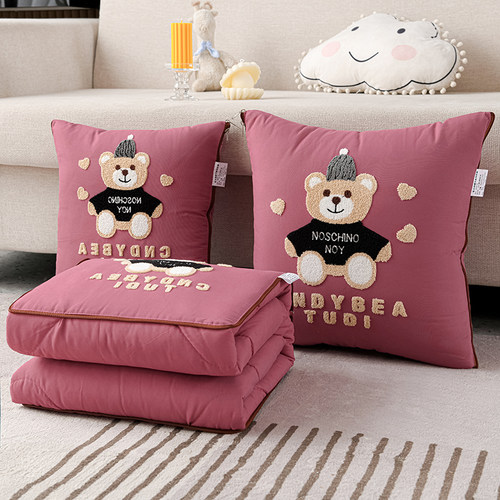 抱枕被子两用二合一加厚折叠汽车载枕头被办公室午V睡空调毯子靠