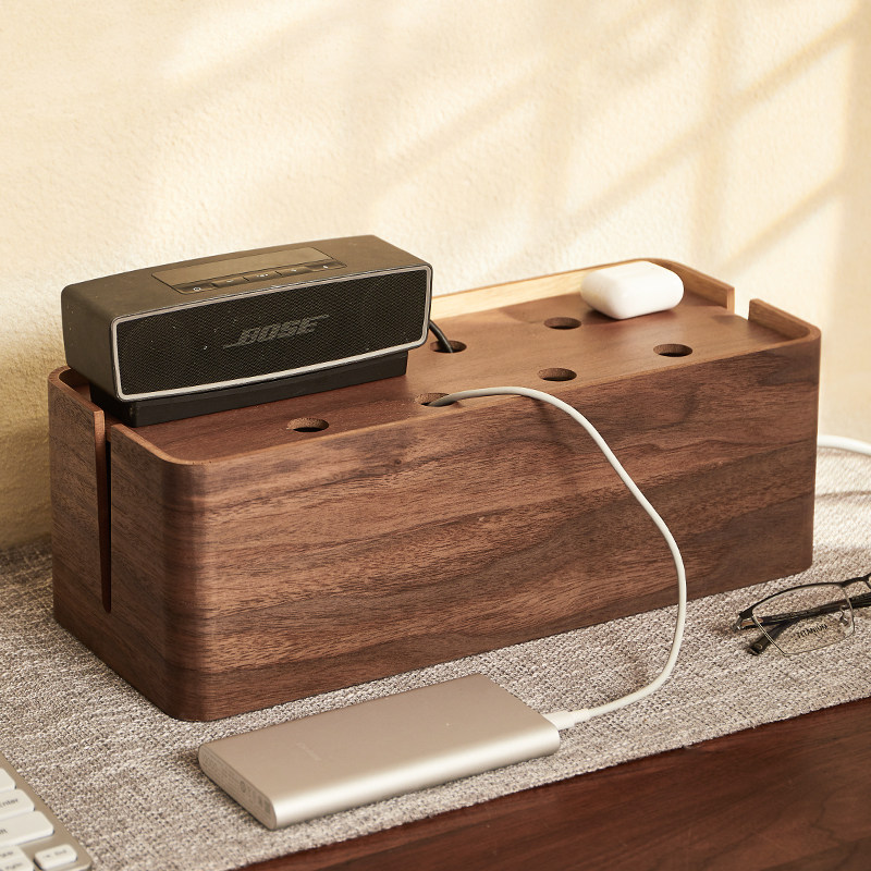 充电器整理收纳理线盒神器床头手机电脑I桌面笔记本充电线插座收