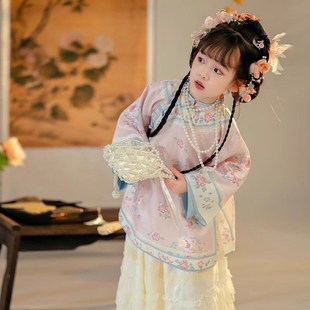 汉服女童公主20l25清朝春秋新款儿童古装中式宫廷超仙套装中国