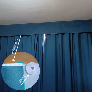 宿舍魔术贴遮光魔术贴床帘窗帘顶部遮光自粘挡光头W幔帘头平幔成