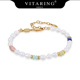 VITARING夏日小清新多巴胺手链女天然珍珠粉色碧玺水晶多巴胺手链