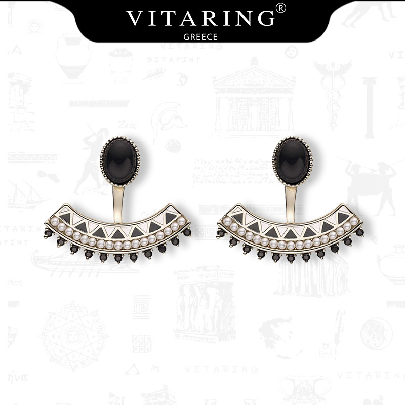 VITARING欧美复古耳坠女黑曜石时尚原创小众高级感个性耳饰,饰品/流行首饰/时尚饰品新,黑曜石,淘宝优惠券,粉丝福利购,淘宝优惠卷