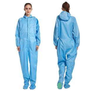防静电四连体洁净服连体无尘衣防尘服净化衣工作服沙疗连脚防护服