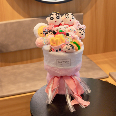 蜡笔小新卡通毛绒玩偶花束生日礼物玩偶跨境毛绒玩具花束