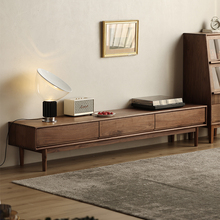 北美黑胡桃木实木电视柜北欧卧室现代简约小户型全实木客厅电视柜