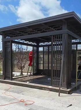 别墅后院休息亭现代农村林园观景四角亭子新中式铝合金凉亭定制