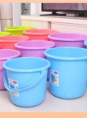 ۶大号有盖小桶塑料有盖拉水桶加厚带盖子桶子小号白色塑料桶家
