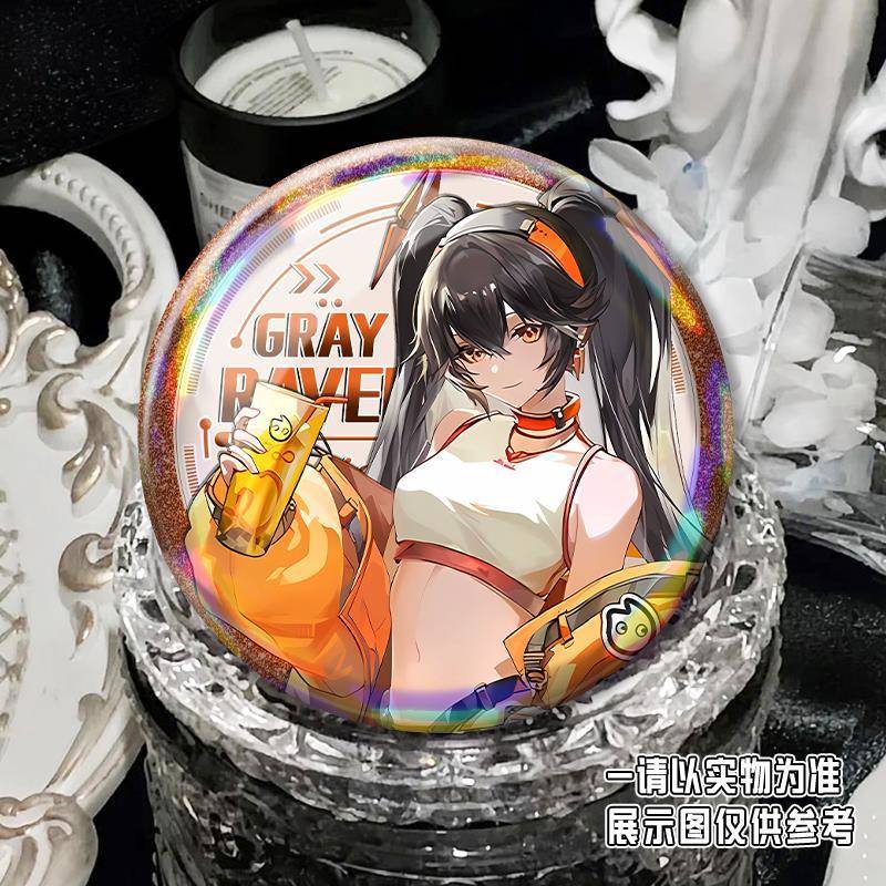 爆款战双帕弥什coco联名徽章吧唧露娜露西亚素面镭射谷子胸针摆件