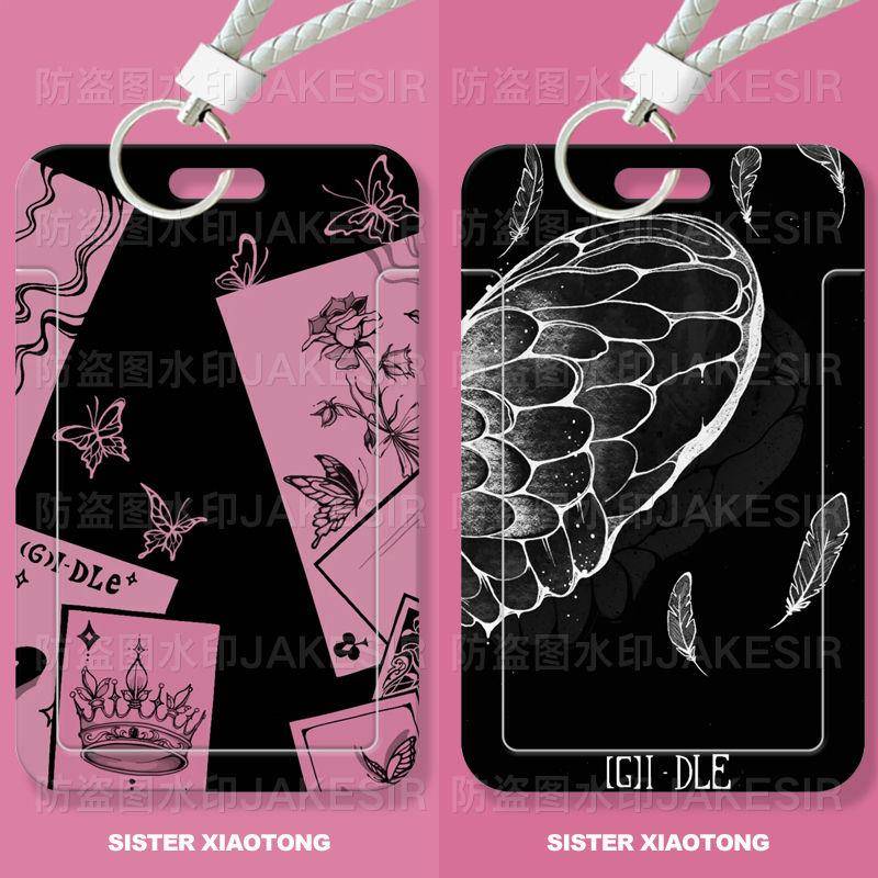 gidle女团个性周边学生滑盖卡套饭卡公交卡身份证件保护套门禁卡