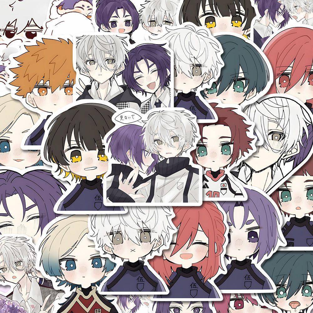 108张ins风二次元新蓝色监狱贴纸高颜值卡通动漫diy手机贴画防水