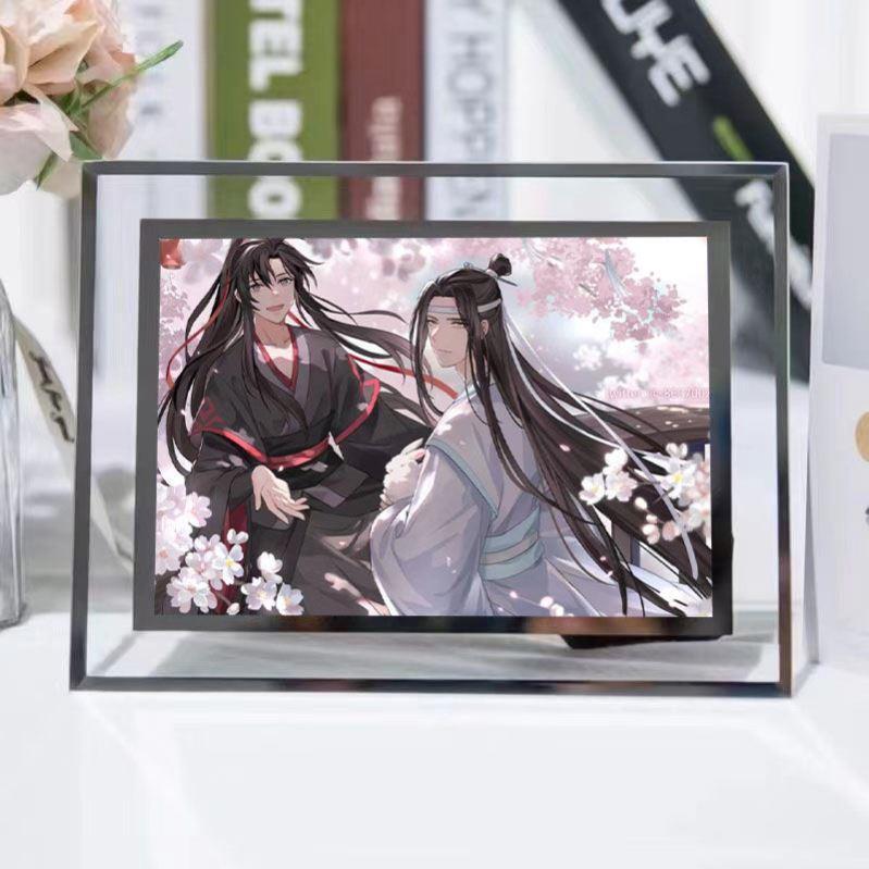 魔道祖师动画蓝忘机魏无羡同款照片水晶相框动漫周边桌面摆件定制