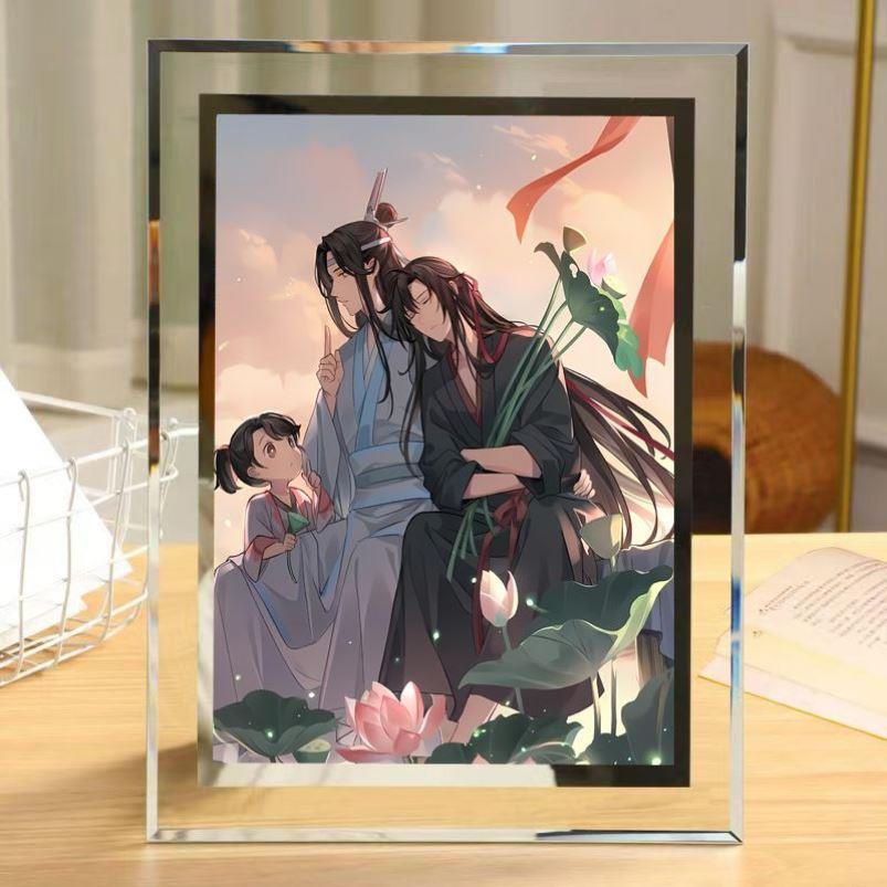 魔道祖师动画蓝忘机魏无羡同款照片水晶相框动漫周边摆台定制礼物