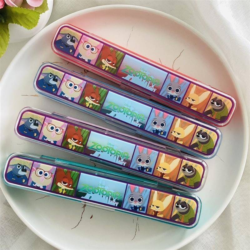 可爱妖怪维尼熊筷子勺子叉子套装三件套彩色马卡龙网红筷书包旅行