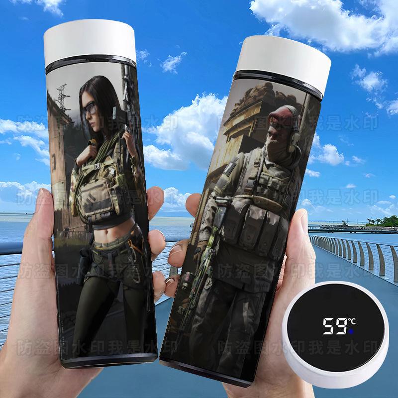 和平精英地铁逃生水杯暗区突围游戏周边保温杯显温水杯304不锈钢