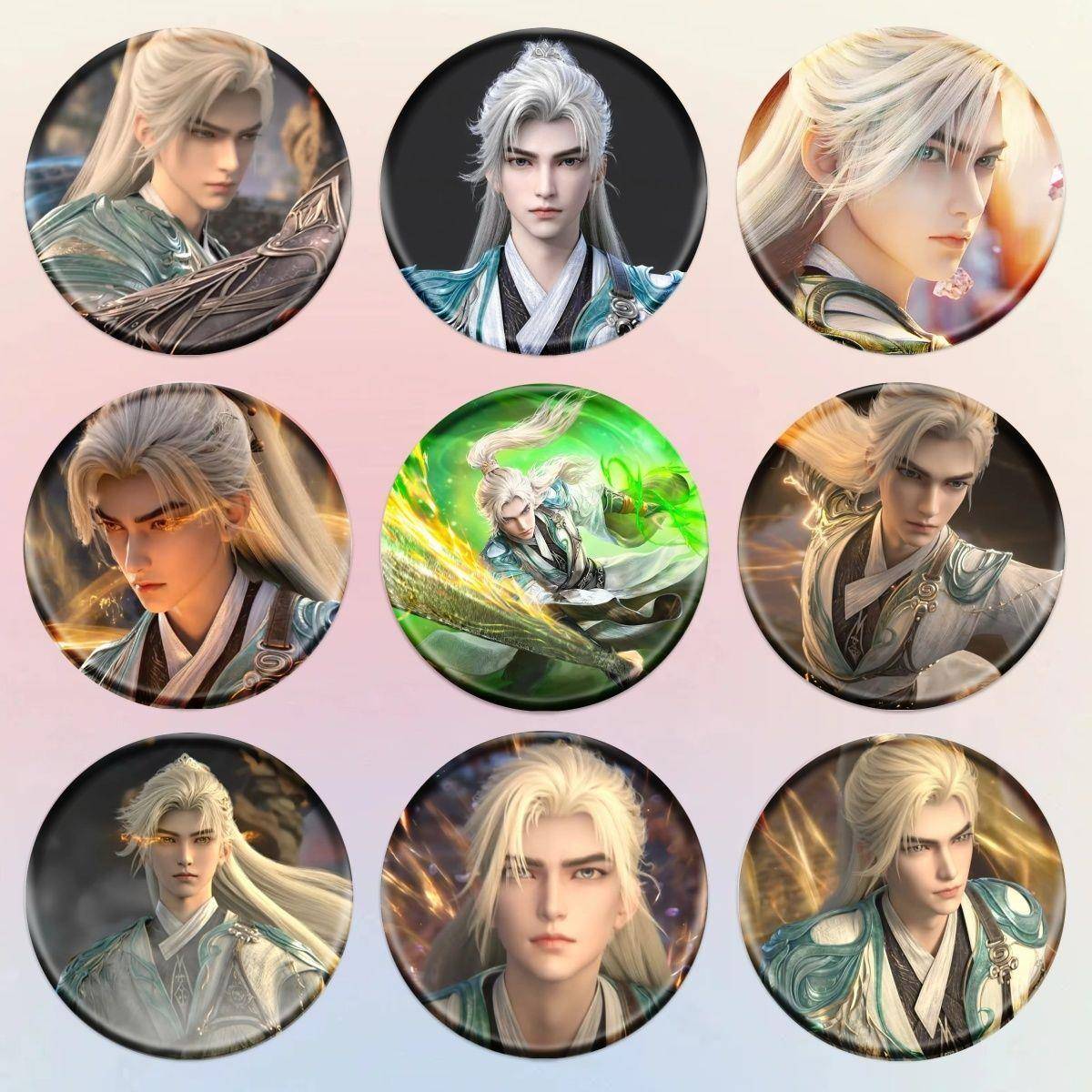 新款石昊徽章完美世界吧唧周边马口铁动漫徽章挂件钥匙扣胸针背包