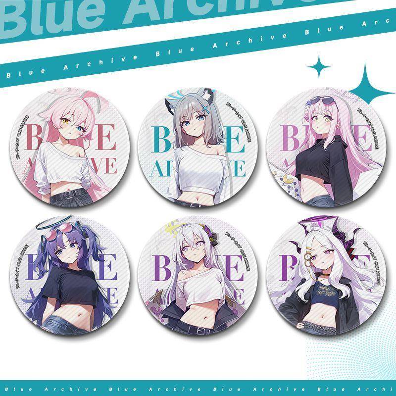 碧蓝档案蔚蓝档案周边谷子徽章 白子白洲梓星野潮流 吧唧痛包挂件