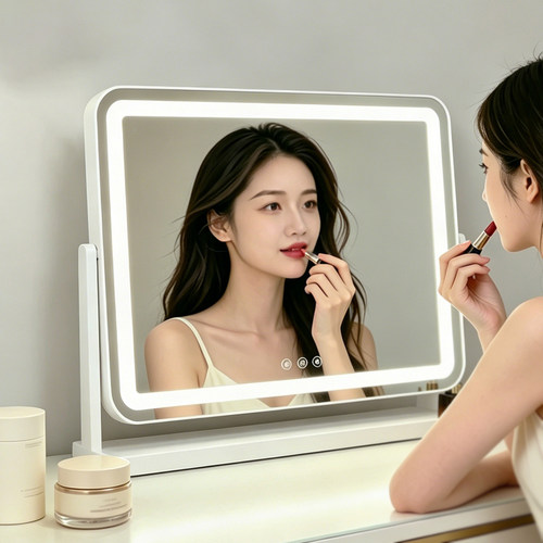 led镜子可旋转桌面梳妆台化妆镜