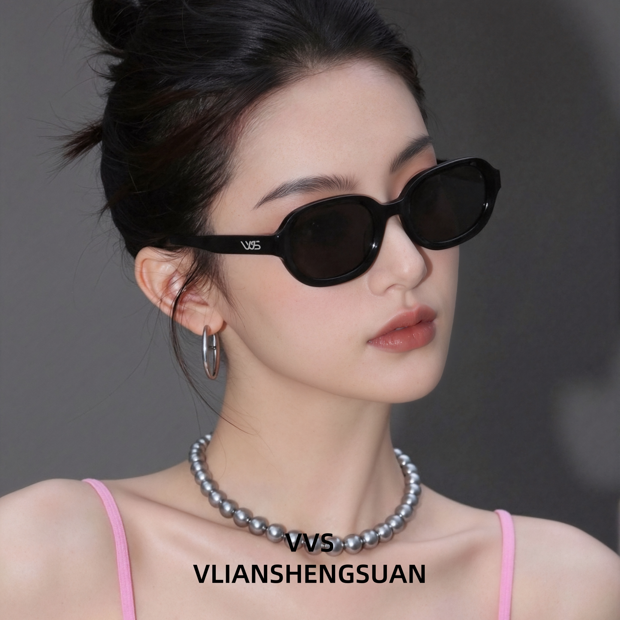 VVS眼镜欧美风墨镜轻奢复古太阳镜ins风椭圆框板材V026