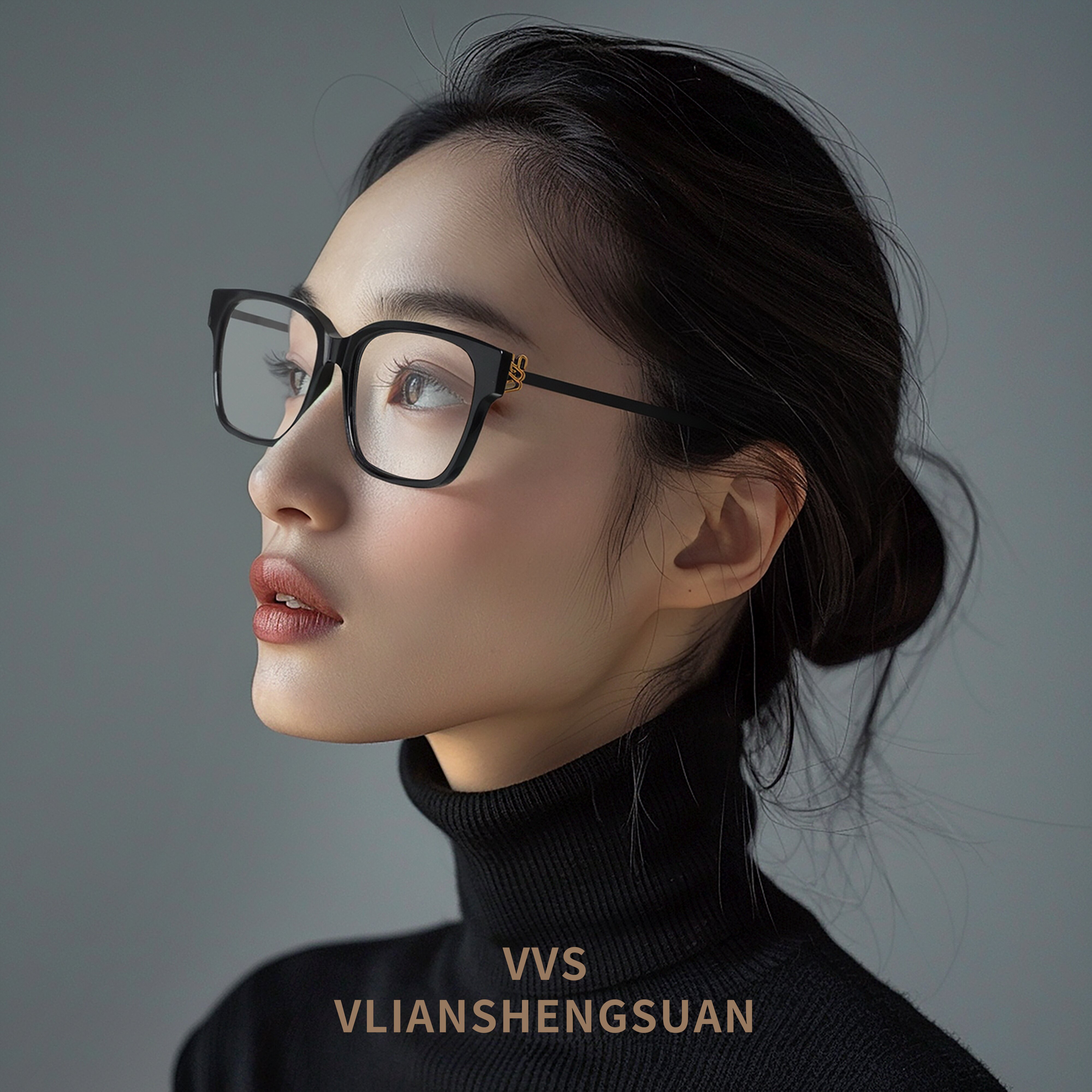 VVS眼镜防蓝光近视休闲百搭方框高级复古方圆脸 V019