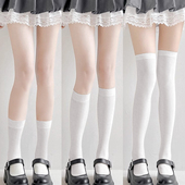 白色小腿袜女春夏季 薄款 JK袜子天鹅绒丝袜长筒微透中筒半截过膝袜