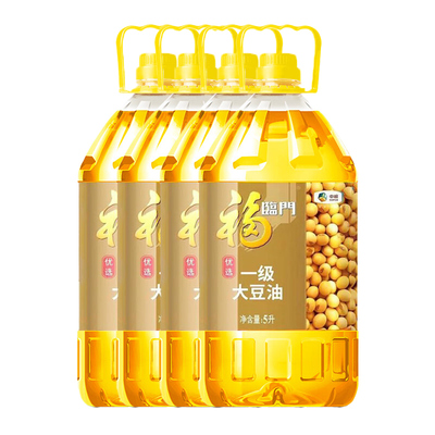 福临门优选一级大豆5L桶装油食用油健康家庭厨房烹饪专用新鲜