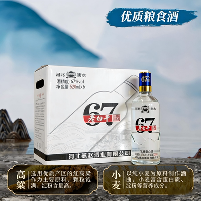 燕赵风衡水老白干67度6瓶原箱装