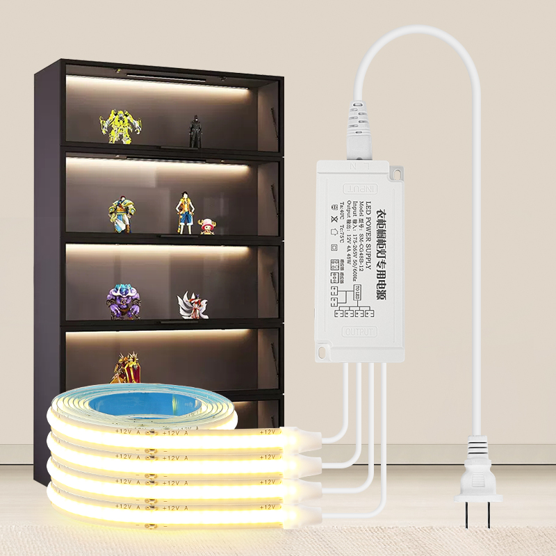 灯带自粘感应橱柜酒柜衣柜手办展示柜灯条ledQ免开槽线条极窄超薄