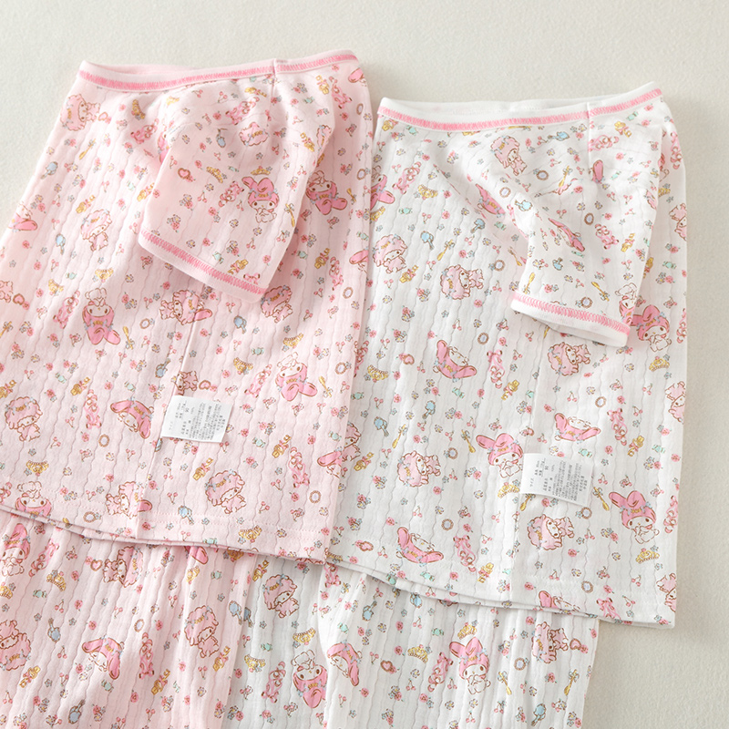 日系纯棉透气g女童短袖家居服夏季中小童女宝宝居家睡衣A类无荧光