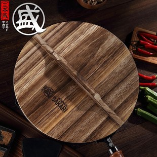 桐木锅盖杉木炭化木质铁锅盖老式健康隔热圆形R家用实木木头水缸