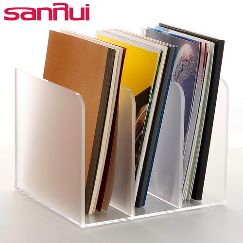 A4文件框桌面文件栏办公文件架三栏资料收纳架书立架小型文件栏简