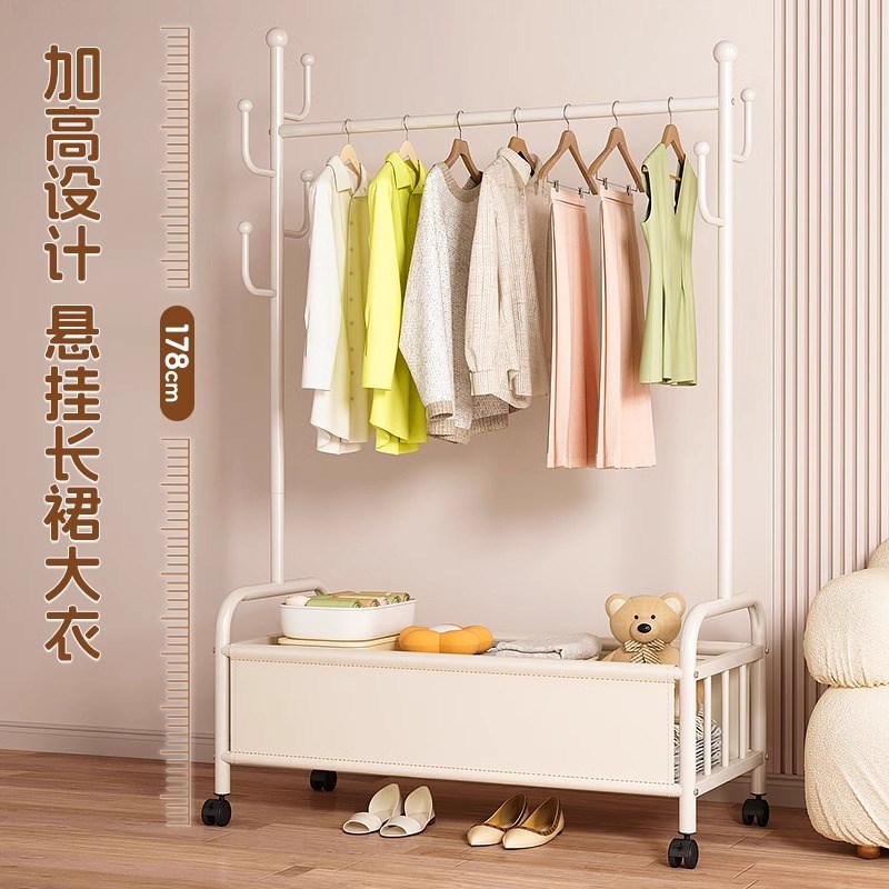 衣架卧室落地家用挂衣架子移动衣帽架室内阳台P简易衣服收纳置物