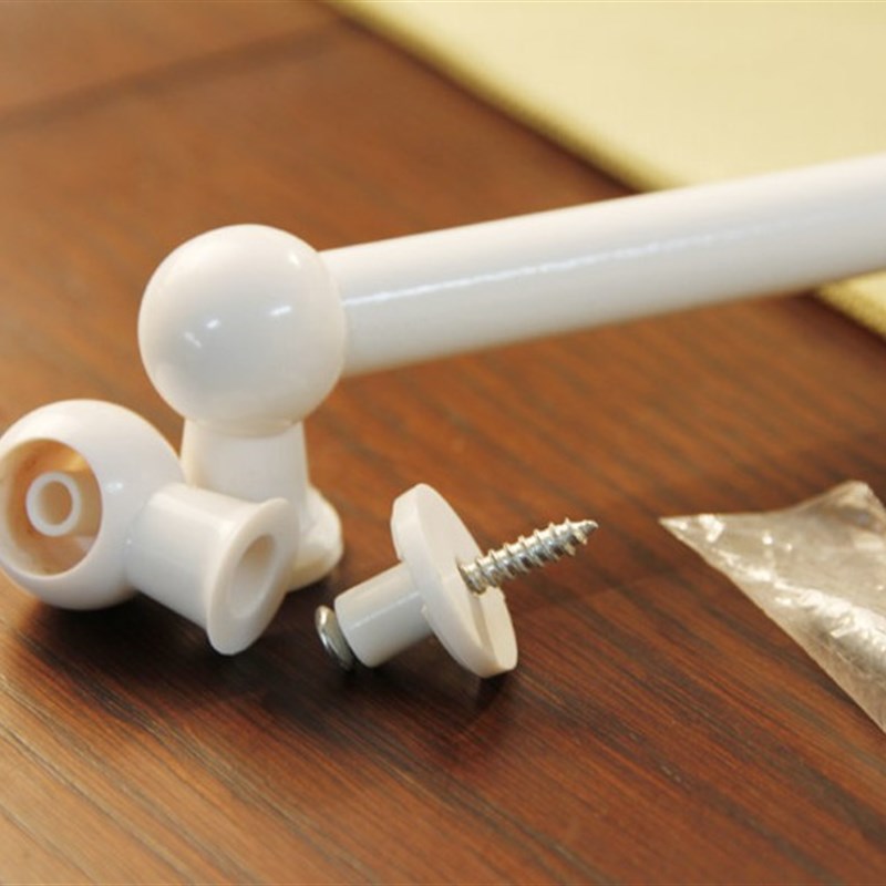 绷纱杆免打孔窗帘半帘超伸缩细杆咖啡帘法式上P下门帘内开纱帘窗