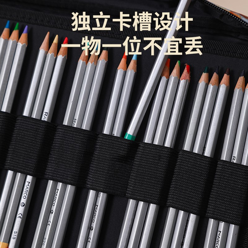 新款166孔220孔彩铅笔收纳袋收纳包收纳盒M美术生收纳包画笔袋笔