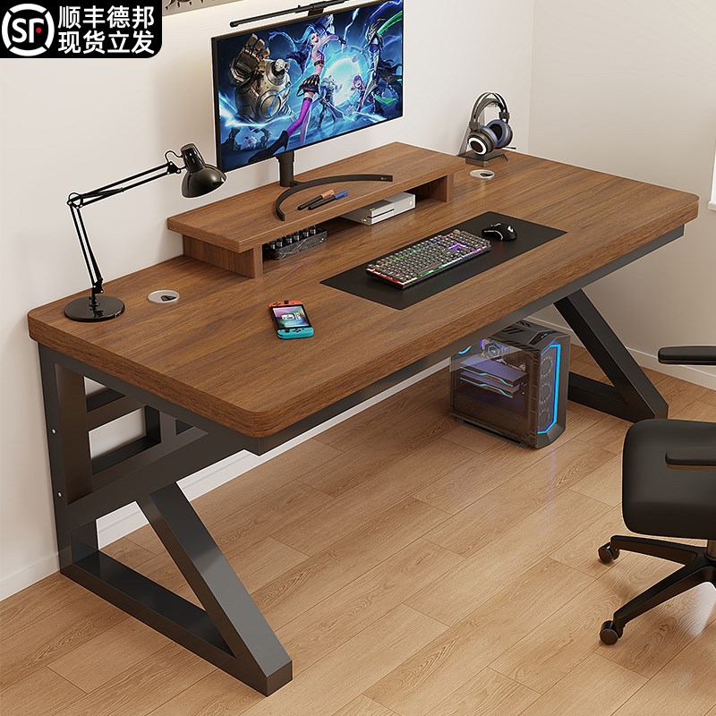 实木电脑桌台式办j公桌简易书桌学生家用电竞桌学习桌长条桌工作