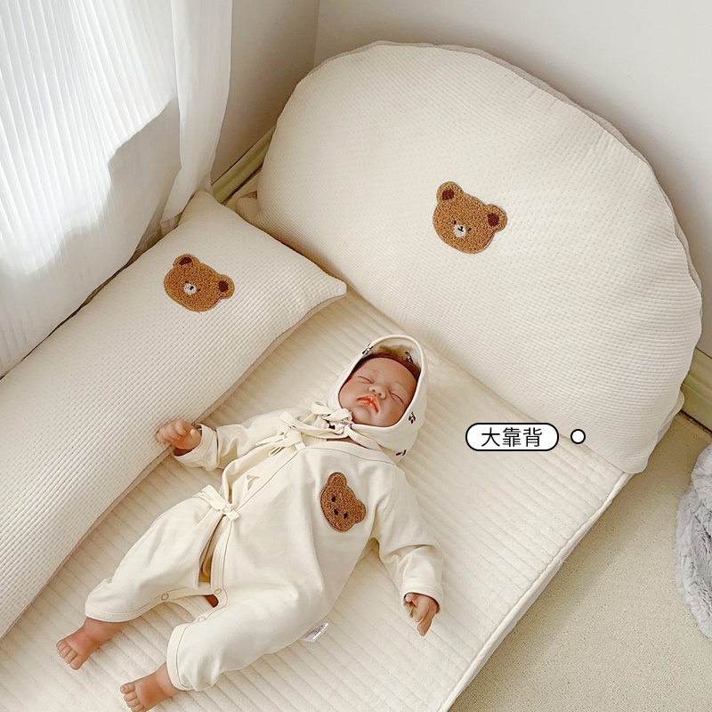 婴儿床头靠枕g软包大靠背半月水饺枕垫宿舍学生宝宝床围可拆洗